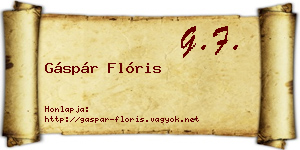 Gáspár Flóris névjegykártya